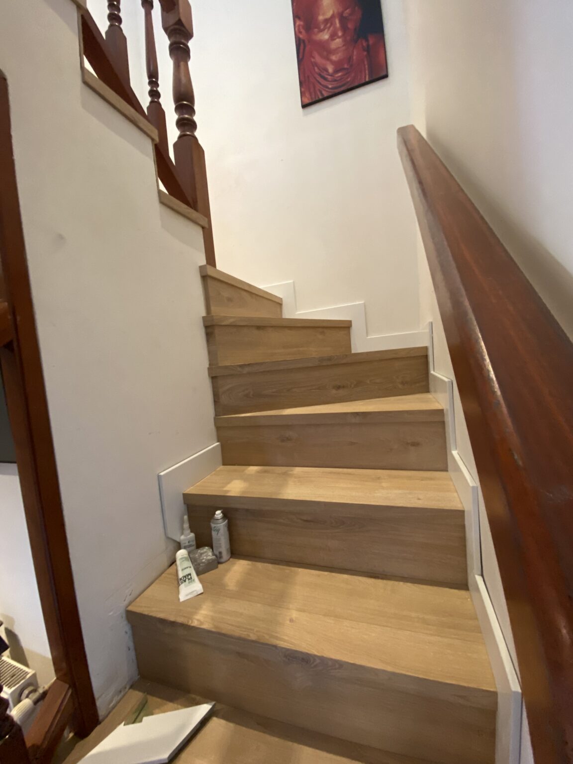 forrado de escaleras madera