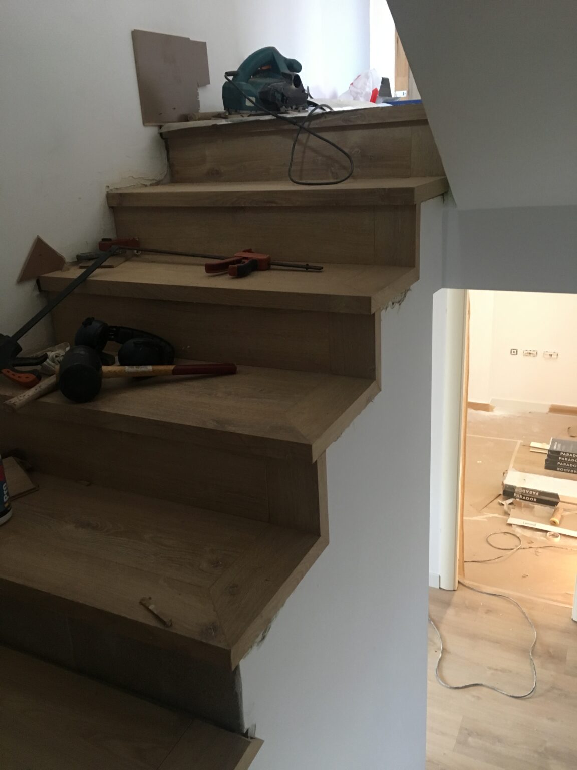 forrado de escaleras proceso